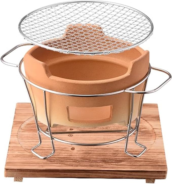 Portable Charcoal Grill Small Clay Stove with Detachable Design Ideal for Outdoor Cooking and Grilling Perfect for Camping and Picnics