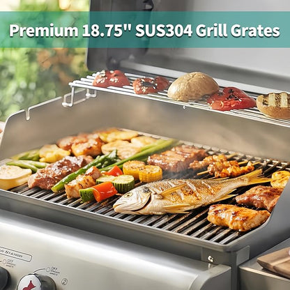 Genesis ii Grill Grates for Weber Genesis ii E-410, S-410, SE-410, E-415, E-435, S-435, LX E-410, S-440 GS4 Grill Parts Replacement for Weber Genesis ii LX 400 Series 7854 66089 66097, 9mm