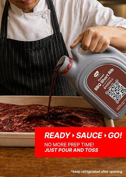 TBK THEBORN Korean BBQ Short Rib Marinade, Sweet Soy Garlic Sauce 3.2kg | Sweet and savory soy garlic marinade for grilled or pan-cooked beef short ribs, chicken, pork and other meats