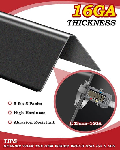 7537 Flavorizer Bars 22.5" for Weber Grill Accessories Spirit 300 Series, Spirit E310 S310 S310 S320 Grill with Side Control, Genesis Silver B Heat Plates Replacement for Weber Grill Part 7536