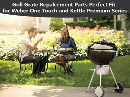 22-inch Stainless Steel Cooking Grate Hinged for 7436 Weber Grill Grates Round Hinged, Non-Stick Reliable Grill Grate Replacement Parts for Weber One-Touch and Kettle Premium Series