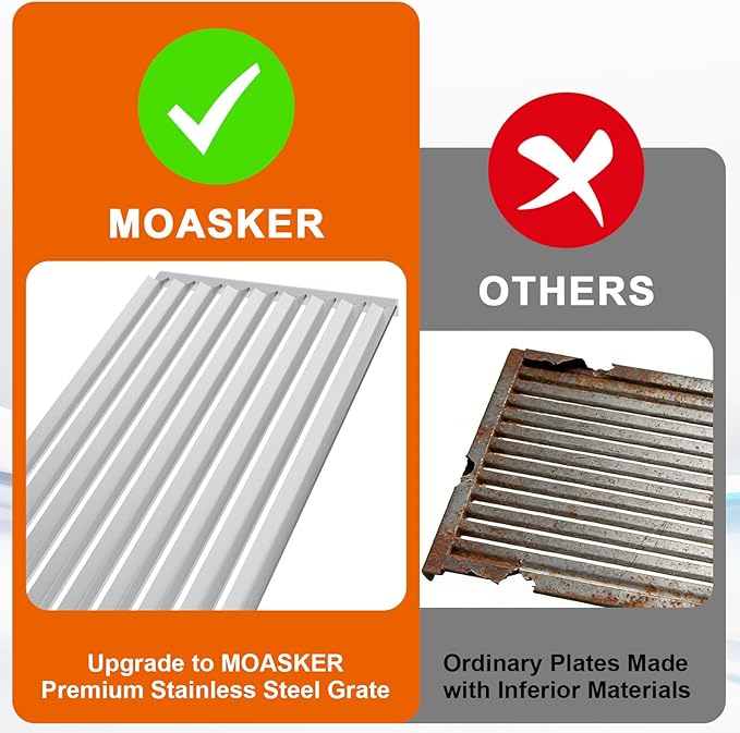 Grill Grates for Solaire 21GXL Grills Stainless Steel Grill Replacement Parts for SOL-IRBQ-21GXL-NG Replacement Grates for SOL-2016R, 8.8 x 16.7 Inch