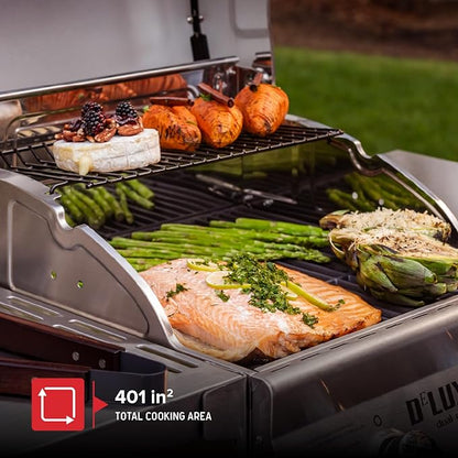 Nexgrill Deluxe 2-Burner Gas Grill with 401 SQ In Grate, 28000 BTUs, Stainless Steel Control Panel & Foldable Side Table, Propane BBQ Grill for Outdoor Cooking, Patios, Backyards and More - 720-0864R