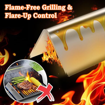 GasSaf L15.3 Flavorizer Bar Replacement for Weber 7636, Spirit 300 310 320 E310 E320 Series,Weber 46510001, 47513101 Gas Grill Front Controls (L15.3 x W2.6X T2.5inch)(5-Pack)