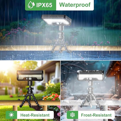 Grill Light, BBQ Accessories for Outdoor with Octopus Stand, 3 Modes, USB & Solar Powered, Mens Stocking Stuffers Grilling Gifts, 360 Degree Flexible Neck, IP65 Waterproof LED Light