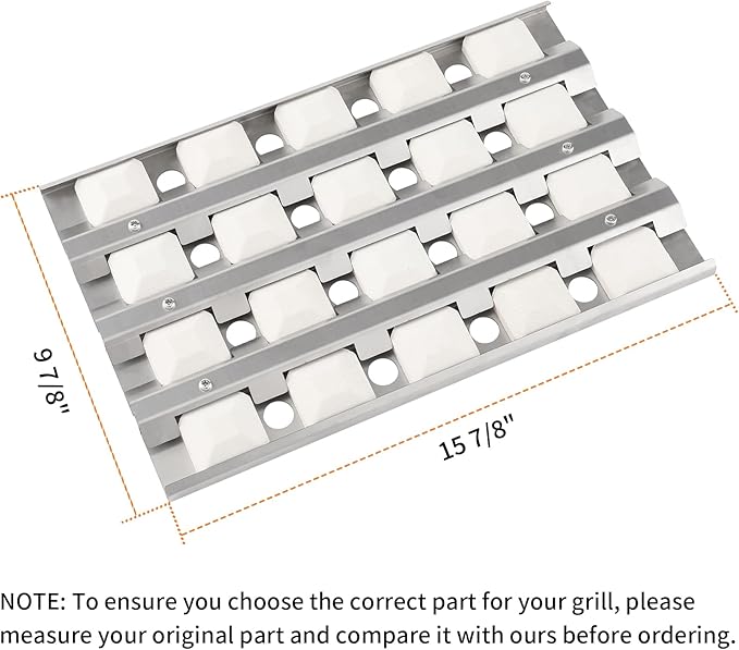S23218-32Y Briquette Tray for Delta Heat 32 Inch Grill Replacement Parts for Delta Heat DHBQ32 DHBQ32G DHBQ32R/S DHBQ32R DHBQ32RS Ceramic Briquettes Tray with 20 Ceramic Briquettes