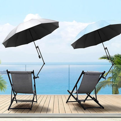 XLINGZA UPF 50+ Beach Umbrella with Adjustable Universal Clamp
