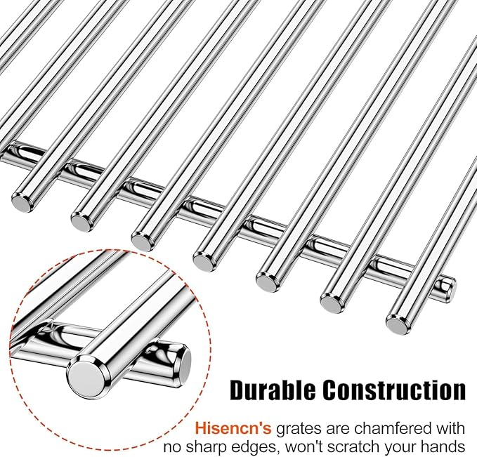 Hisencn 17 Inch Grill Cooking Grate and Griddle Replacement Parts for Nexgrill 4 Burner 720-0830HR 720-0830H 720-0958A 720-0783E, 5 Burner 720-0888N, 720-0888 720-0697 Gas Grill Models