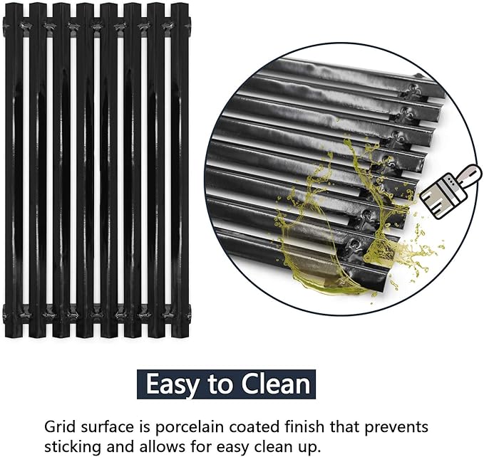 Hongso 16 13/16" Porcelain Grill Grates Replacement Parts for Charbroil Classic, Advantage 4 Burner 463436215 463420508 463461614 463460708 463439914, Kenmore 463420507, Master Chef, Thermos Gas Model