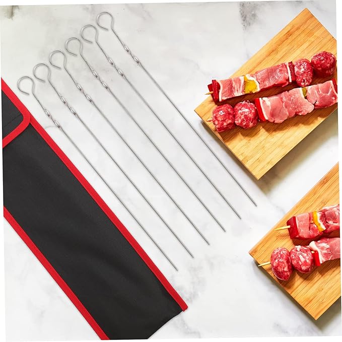 SHOWERORO Kabob Skewers for Grilling Waterproof Skewer Storage Bag Bbq Kit Barbecue Sticks Container Portable and Easy to Clean Great for Outdoor Indoor Use