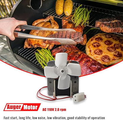 Pellet Grill Repair Kit,Upgraded 2.0 RPM Auger Motor, Induction Fan, Fire Burn Pot and Hot Rod Ignitor, Power Cord Compatible with Traeger/Pit Boss/Z Grills/Camp Chef Wood Pellet Grills