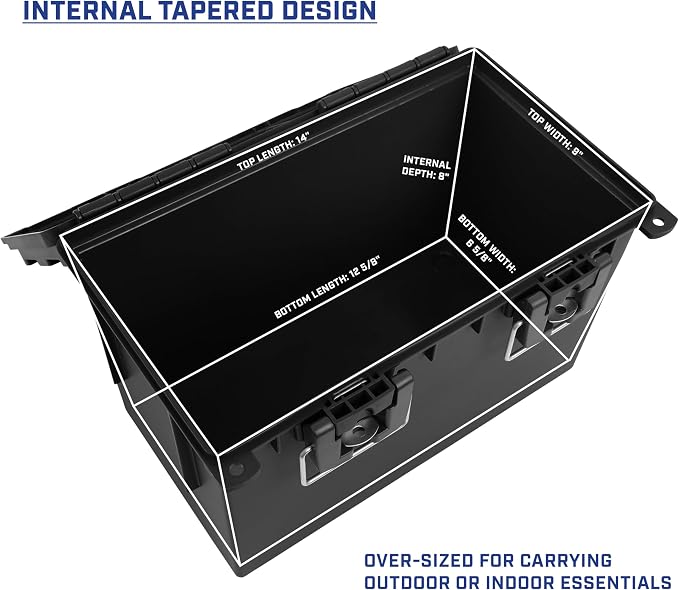 Sheffield XL Ammo Box Made in USA, Stackable Lockable Ammo Storage Box | 2 Pack Lockable Storage Box, Water and Dust Resistant Dry Box, Secures Hunting Gear, Gun Accessories, Supplies, and Bullets