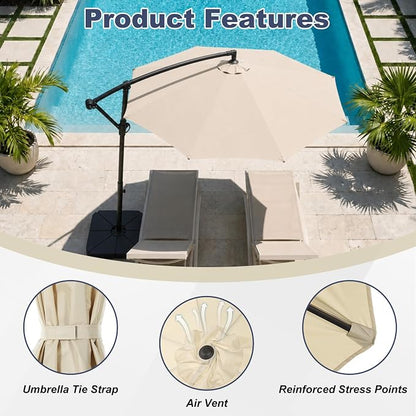BPS Patio Umbrella Replacement Canopy for 10 ft 8 Ribs Table Umbrella, Outdoor Umbrella Replacement for Market Parasol, Canopy Only