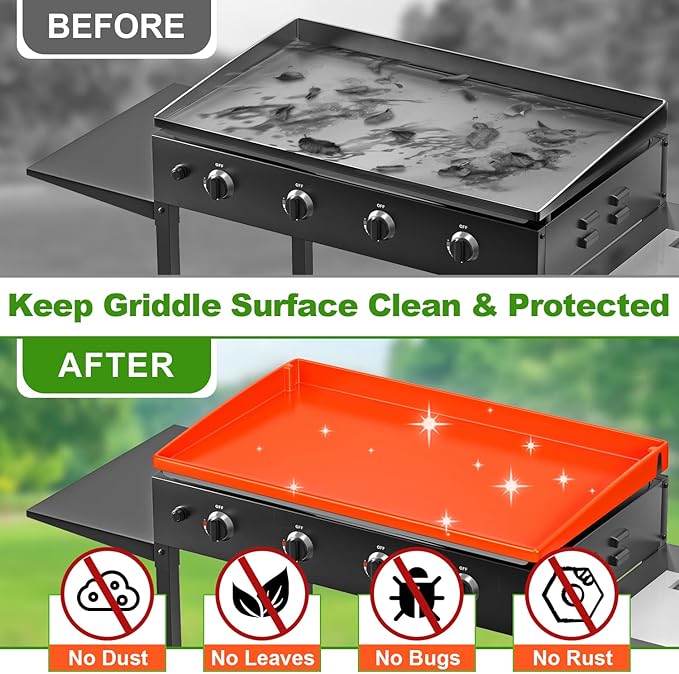 LOPNUR Full-Edge Silicone Grill Cover 36 Inch for Blackstone Griddle, Upgraded Heavy Duty Food Grade Silicone Mat for Blackstone Griddle Accessories, Protects Outdoor Grill from Dust and Rust Yearly