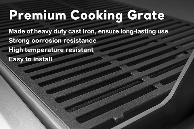 Uniflasy Grill Grate for Weber Genesis II Grill Grates, Cast Iron Replacement Grates for Genesis II 300 Series & Genesis II LX 300 (2017+), 2PCS 18.75" x 13.25", Replaces 66095/66802/66805