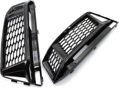 Fog Lamps Cover Front Fog Light Grill S4 A4 B9 SLine for Gloss Black Honeycomb Style
