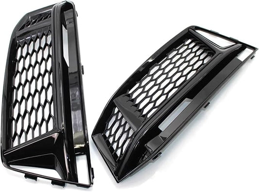 Fog Lamps Cover Front Fog Light Grill S4 A4 B9 SLine 1618 for Gloss Black Honeycomb Style