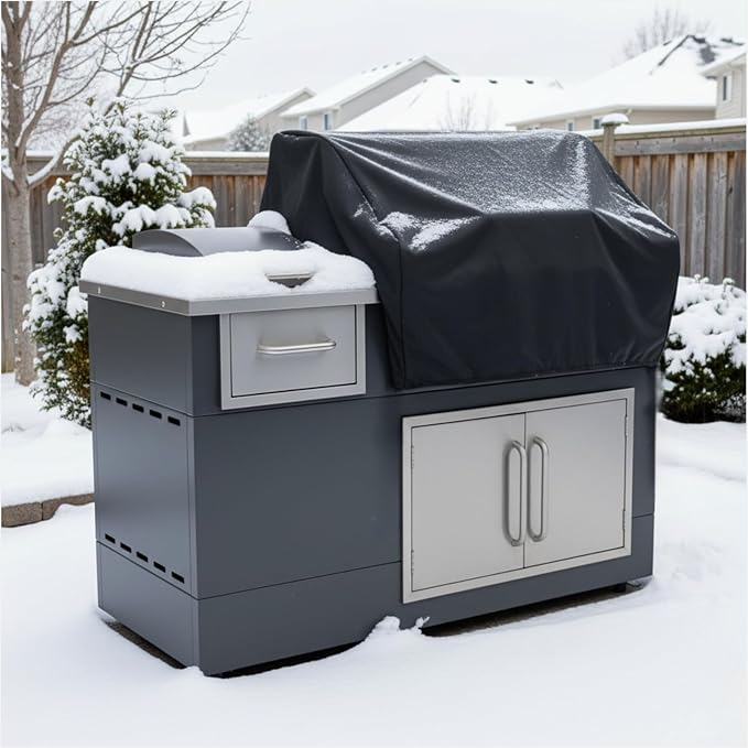 30" Built-in Grill Cover for Outdoor Kitchen - Winterproof & Waterproof BBQ Grill Head Cover, Heavy Duty 420D Oxford, Snow/Frost/Rain Protection for Built-in Gas Grills