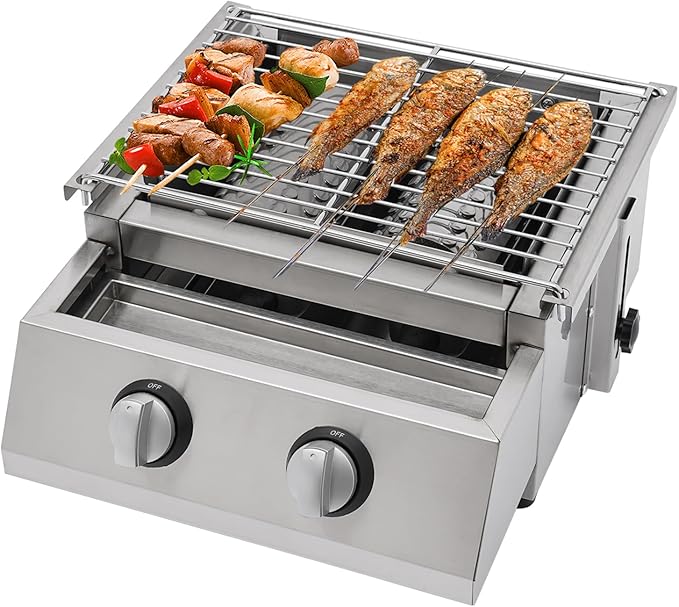 Propane Infrared Steak Grill, Portable LPG Gas Grill Outdoor Camping Gas Grill with Independent Ignition Design for for Camping Picnic