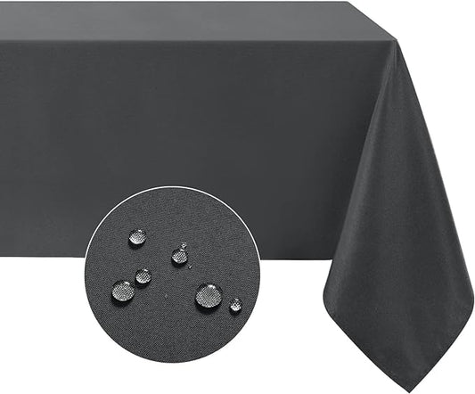 Softalker Rectangle Tablecloth, Waterproof Table Cloths Wrinkle Free Fabric Washable Polyester Table Cover for Dining Tables Party Outdoor Camping Parties Buffet - 52 x 70 inch, Grey