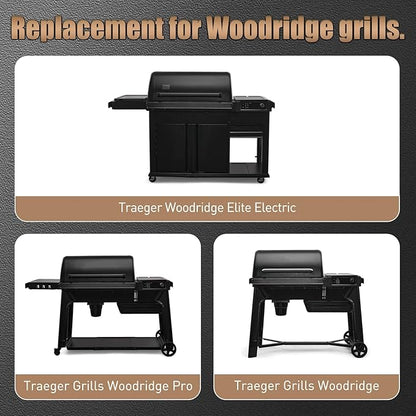 Uniflasy Folding Front Shelf for Traeger Woodridge & Woodridge Pro Elite, for Traeger Ironwood & Ironwood XL Pellet Grill 28" BBQ Prep Table with Cutting Board Grill Accessories for Traeger Smoker