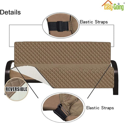 Easy-Going Reversible Couch Cover, Large Futon Sofa, Camel/Ivory | Machine Washable Slipcover For Dogs, Water Resistant Furniture Mat For Living Room, Non-Slip Sofa Cover, Pet Friendly