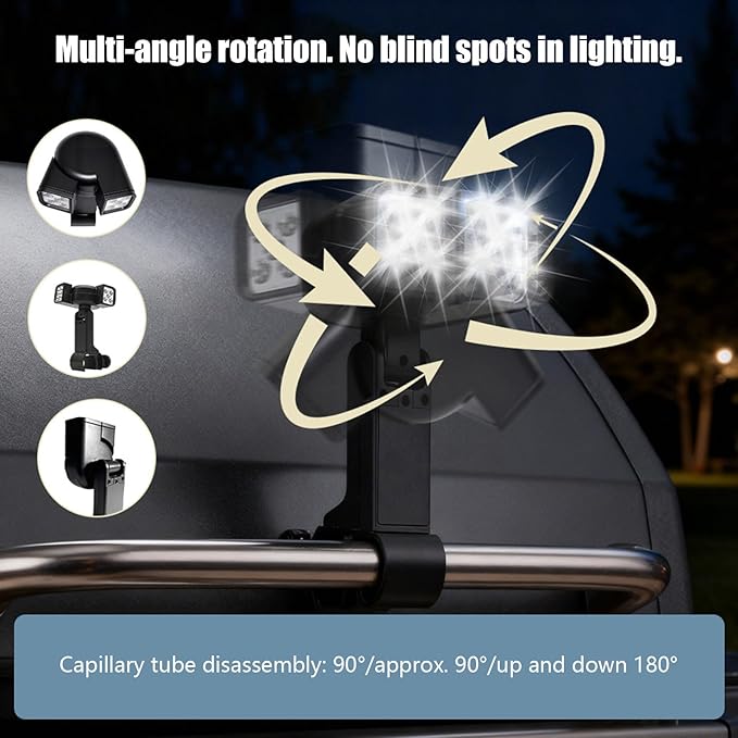 Clip Mounted LED Light for Barbecue 360 Degree Rotatable and High Brightness for Nighttimes Outdoor Cooking Night Grilling Light