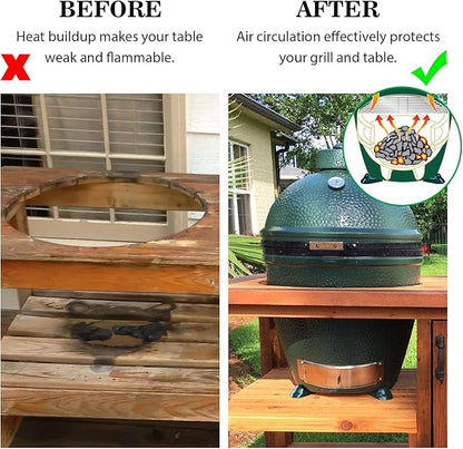 Ceramic Grill Feet Shoes Set of 4 for Big Green Color Egg,BBQ Grill Shoes Used to Place Grill on A Combustible Material Built-in Application (not for minimax)- 4 Green of Set