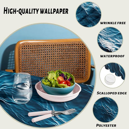 Ocean Waves Table Cloth Rectangle Tables Blue Summer Sea Beach Pool Rectangle Table Cloth Kitchen Table Decorations for Home Dinner Party 52" x 70" 4-6 Seats