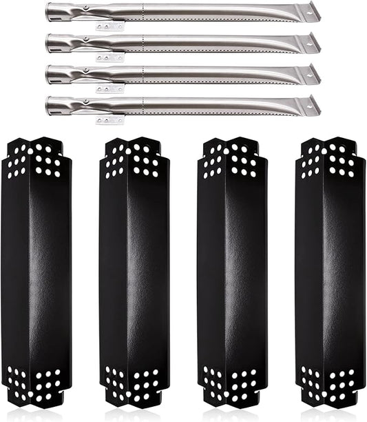 Grill Replacement Parts for Home Depot Nexgrill 720-0830H 720-0783E 720-0888 720-0888N 720-0864 720-0864M, Porcelain Steel Heat Plate Shields and Grill Burners for Nexgrill 4 Burner 720-0830H.(4-Pack)
