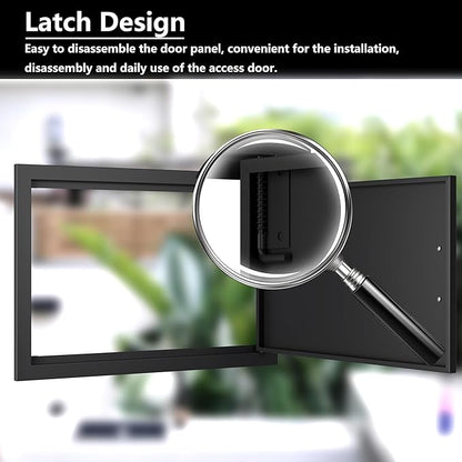 BBQ Outdoor Kitchen Doors Inch Double BBQ Access Door,Rust-Proof Access Door for Outdoor Kitchen, BBQ Island,Grilling Station (24" x 17")