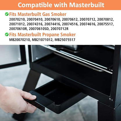 Grease Tray for Masterbuilt 30" Smokers and Grills, Drip Tray Support Kit | Fits Masterbuilt 30" Mb20070210 & 20+ Models, Replaces 9907090025/9007090068, Coated Steel, Non-Stick, Catches Grease