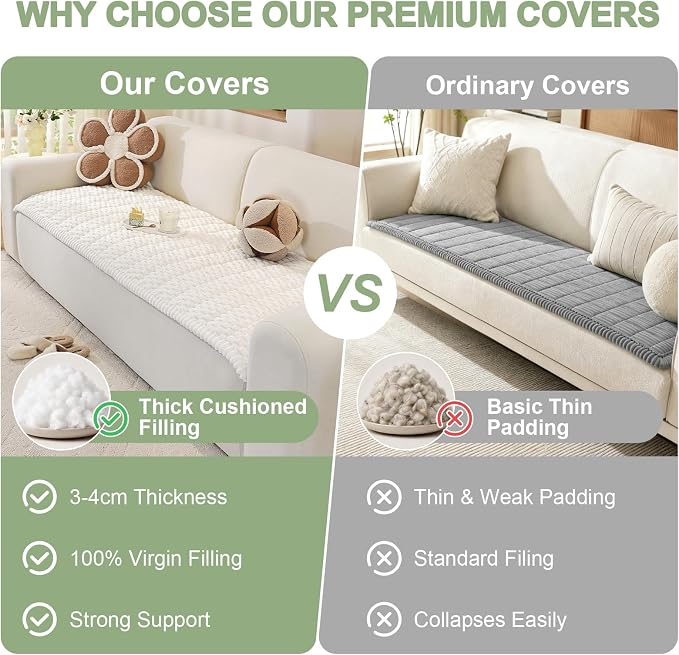 OstepDecor Couch Cover for Dogs, Washable Non Slip Sofa Cover for Pets | Soft Couch Covers for Sofa, Loveseat and Sectional, Furniture Protector Against Pet Hair & Dirt (35.4" x 70.9", White)