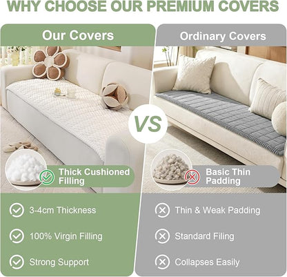 OstepDecor Couch Cover for Dogs, Washable Non Slip Sofa Cover for Pets | Soft Couch Covers for Sofa, Loveseat and Sectional, Furniture Protector Against Pet Hair & Dirt (35.4" x 94.5", White)