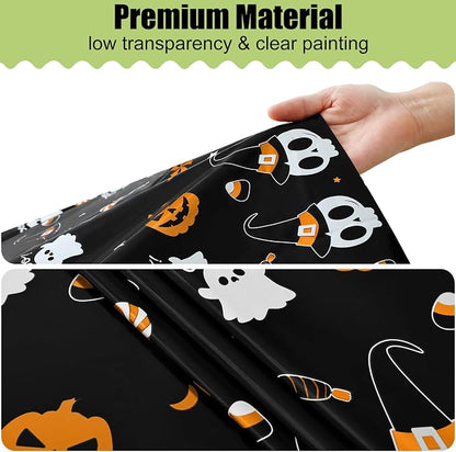 Smiry Disposable Table Cloth - 12 Pack, 54 x 108 Inch Waterproof Rectangle Tablecloths for Parties, Decorative Plastic Table Cover, Leakproof & Sturdy, Black & Silver