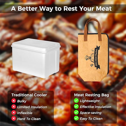 Folding Lightweight Barbecue Bag, Reusable Zipper Insulated Barbecue Bag, Used for Outdoor Grilling, Always Keeping The Meat Tender and Juicy