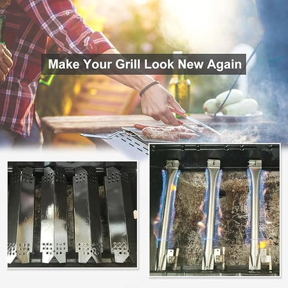 Criditpid Grill Replacement Parts for Nexgrill 6 Burner 720-0898 720-0898A, Nexgrill 720-0888 720-0888N 720-0830H 720-0783E Gas Grill, Heat Plates and Burners for Nexgrill Replacement Parts 6 Burner