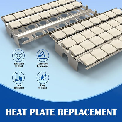 SafBbcue Heat Plate Flame Tamer with Ceramic Briquettes Replacement Parts for Lynx LDR27 LDR30 LIJ27 LIJ30 LDR42 LIJ42 LDR54 LIJ54 LSB1 LSB2 LBQ27 LBQ36 LBQ48