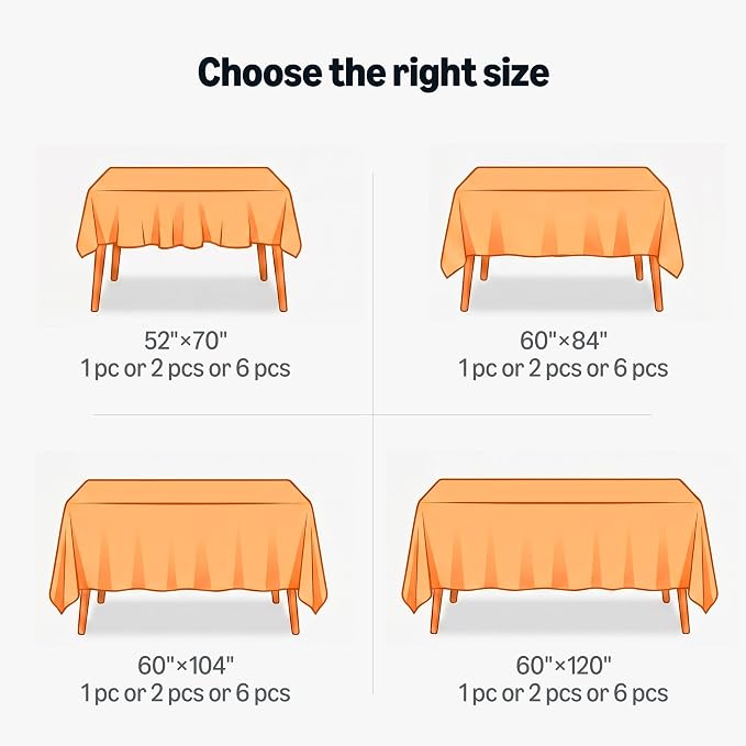 Amazon Basics Thin Rectangle Tablecloths, Water-Resistant Textured Fabric, Wrinkle Resistant, Washable Decorative Table Cover for Dining, Parties, 52" x 70", White, Pack of 2