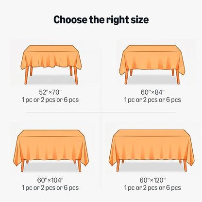 Amazon Basics Thin Rectangle Tablecloths, Water-Resistant Textured Fabric, Wrinkle Resistant, Washable Decorative Table Cover for Dining, Parties, 52" x 70", White, Pack of 2
