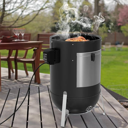 onlyfire Stainless Steel BBQ Rotisserie Kit for Weber 22 Inch WSM Cooker | 110V Electric Motor, 360 Degree Full Rotation, Takes Your WSM to Next Level