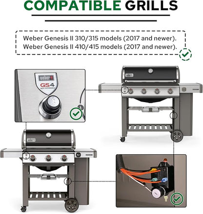 66354 & 66355 Universal Igniter Kit for Weber GS4 Genesis II 310/315 & 410/415 Part, 4-Outlet Ignition System for Weber Genesis II GS4 Grill Part, as E/S-310 315 410 415 Grill Starter Replacement Part