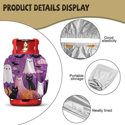 Chost 20lb Gas Tank Cylinder Cover for Outdoor Washable Propane Tank Cover 20lb Easy to Install RV Gas Cylinder Storage Pocket for Yard Party