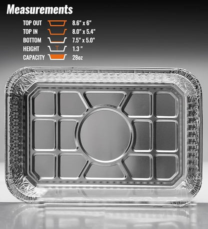NUPICK 30 Pack Grill Drip Pans Compatible for Weber, 6415 Grill Accessories for Weber Spirit, Genesis, Traveler, Q Series - Grill Grease Pan Liners - Disposable Aluminum Foil Grease Trays - 8.5" X 6"