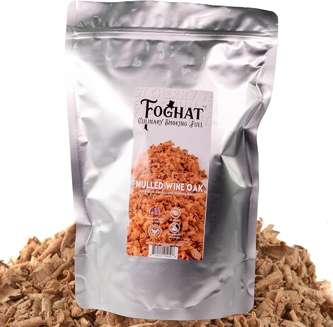 Foghat Cocktail Smoker Wood Chips - 100oz Mulled Wine Oak Shavings for Smoker, Whiskey & Drink Infuser Kit - Natural, Culinary Wood Smoking Chips