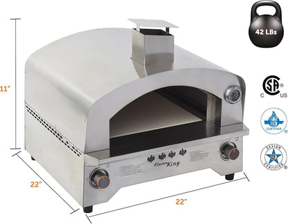 Flame King Propane Gas Pizza & Food Outdoor Oven for Camping, Backyard, Tailgating