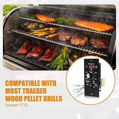 Digital Thermostat Control Panel Kit for Traeger Wood Pellet Grills, BAC236 Replacement Parts Digital Thermometer Pro Controller with 7" RTD Temperature Probe Sensor BAC194 Smoker Accessories