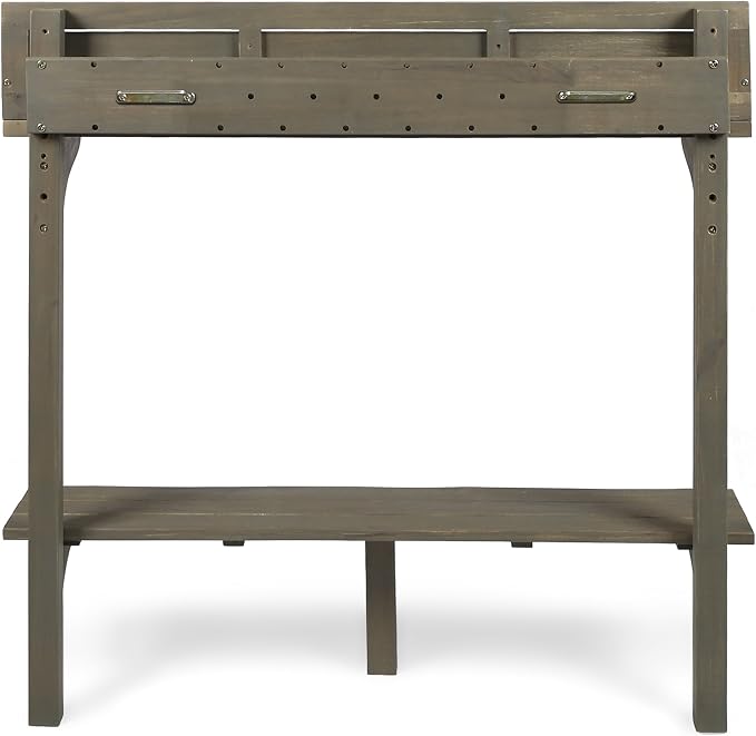 Christopher Knight Home Caribbean Outdoor Acacia Wood Balcony Bar Table, Grey Finish