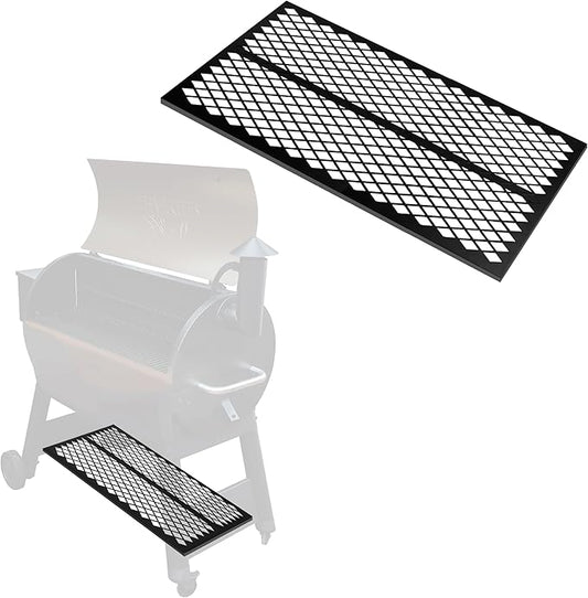 Iron Forge Tools Pellet Grill Storage Shelf Compatible with Traeger Pro 780 and Traeger Ironwood 885 Accessories - Black Powder Coated Steel Shelf for BBQ Pellet Storage Container