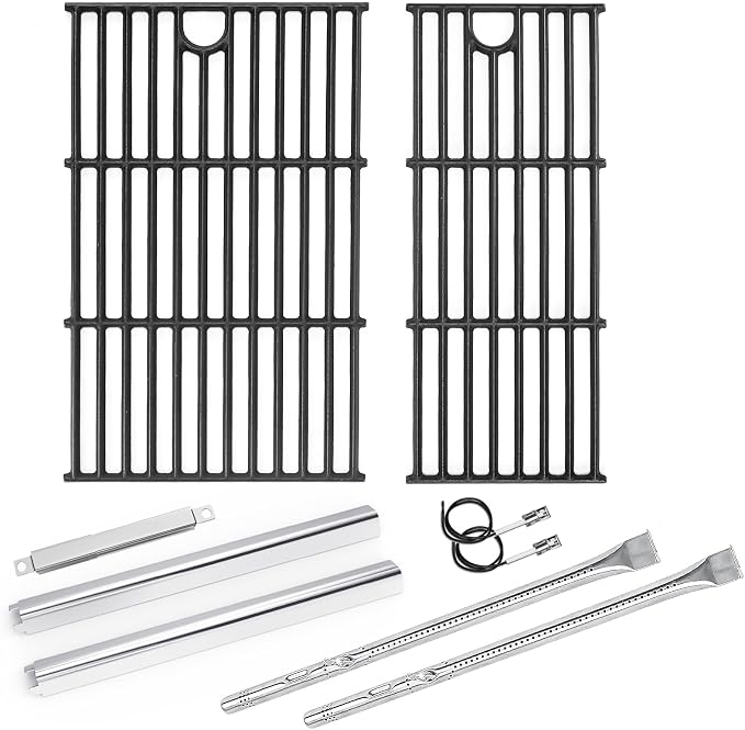 Hisencn Grill Replacement for Charbroil Performance 2 Burner 463630021, 463655421, 463660021, 463660421, 463655621 Gas Grill, 15.5" Heat Plate, 15.3" Burner & 17" Grill Grates